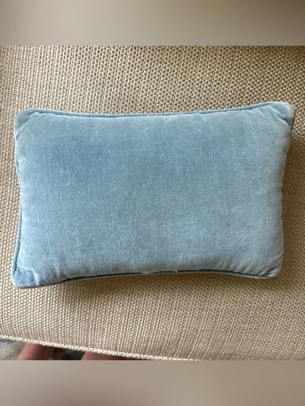 Vintage Blue & White Rooster and Hen Needlepoint Pillow 12x8 EUC